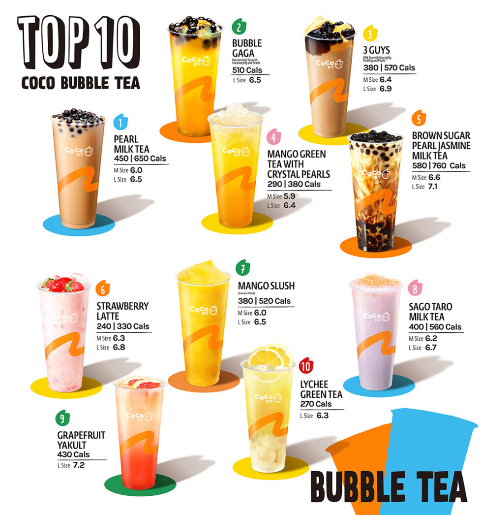CoCo飲品 Menu CoCo都可加拿大